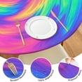 thumbnail image 4 of Rainbow Tie Dye Spiral Pattern Round Fitted Tablecloth with Elastic Edge,Dining Table Cover Waterproof,Outdoor Round Tablecloth for Camping,Dining,Indoor and Outdoor, 4 of 7
