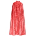 thumbnail image 6 of UTSJKR Women's Full‑length Sequin Cape Cloak, Stand Collar Tie‑up Sparkling Poncho, Shiny Outerwear for Cosplay, Stage Performance and Holiday Costume Parties Red, 6 of 7