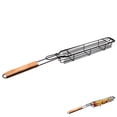 thumbnail image 1 of Cesta De Barbacoa Jaula De Barbacoa De Hierro Resistente Al Calor Práctico Soporte De Malla De Barbacoa Cesta De Brocheta Cesta De Parrilla Con Mango Largo De Madera Para Asar Barbacoa Al Aire Libre Cateissary HA027411-02, 1 of 6