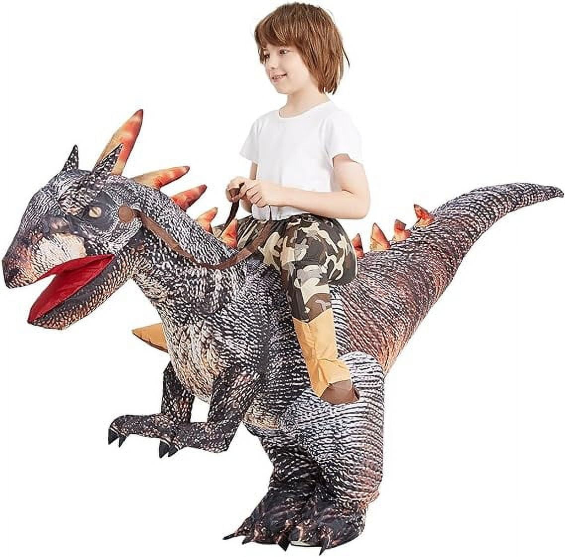 GOOSH 48 Inch Dinosaur Costume for Kids Blow Up Dinosaur Costume Kids Inflatable Dinosaur Costume Funny Halloween Costumes Boys Girls Unisex Riding Dinosaur Costume for Halloween Party Cosplay Walmart...