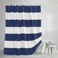 thumbnail image 3 of Navy Blue and White Stripes Shower Curtain for Bathroom, Marine Style Waterproof Shower Curtains Washable Quick Dry with Hooks Bathtub Curtains 72x72IN, 3 of 9