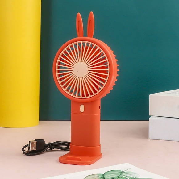 Xihbxyly Artículos por menos de 10 dólares. Lindo ventilador dibujos animados, regalo para el día de los niños, ventilador de mano para estudiantes, soporte para ventilador, mini ventilador de escrit