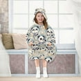 thumbnail image 7 of Dailycode Wearable Blanket Hoodie Oversized Sherpa Flannel Blankets with Pocket for 3-14 Year Old Cute Astronaut Panda, 7 of 7