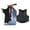 Black with Blue & Red, variant on Western Horse Bull Riding Safety Leather Protective Vest & Rodeo Chaps Combo