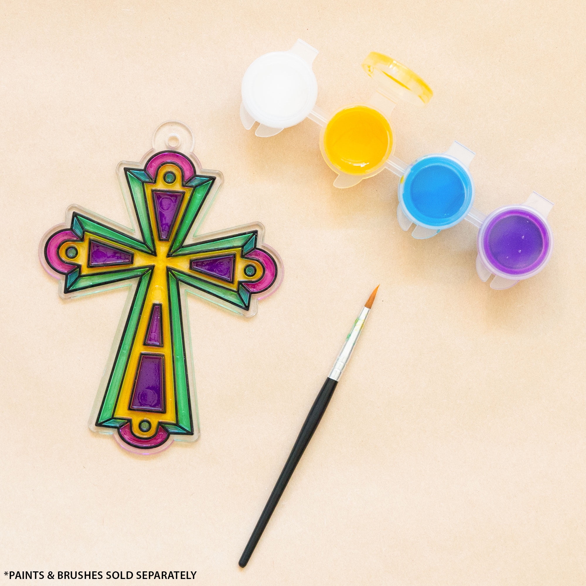 Hello Hobby Ready-to-Paint Cross Suncatcher