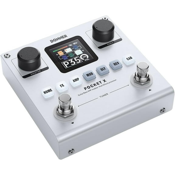 Donner Pocket-X Multi Effects Digital Guitar Pedal with 6 Effects Modules, 80 Presets, 20 IRs