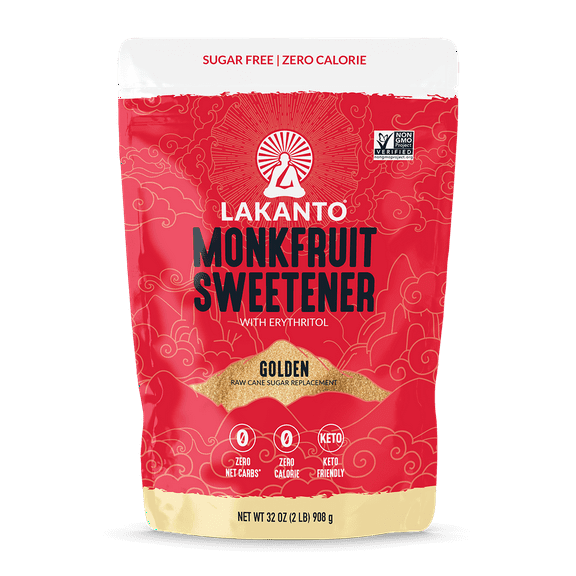 Lakanto Monk Fruit Sweetener Golden Sugar Free, 2 lbs, 1 Count