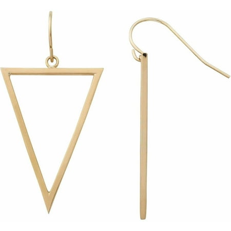 Simply Gold 10kt Yellow Gold Inverted Triangle Dangle Earrings