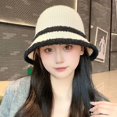 thumbnail image 5 of SikaFu Fisherman Hat Female New Autumn And Winter Lambskin Plush Matching Bucket Pot, Japanese System Versatile Warm Sunshade Woven Cap, 5 of 7