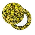 thumbnail image 2 of Daiia Yellow Butterflies Stool Covers Round,Round Bar Stool Covers Waterproof Bar Chair Covers Washable Stool Cushion Slipcover for 12-14 Inch Chair-14 inch, 2 of 7