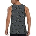 thumbnail image 3 of Easygdp Party Shark Cute Men's Tank Top, Sleeveless Muscle T Shirts, Breathable, Quick-Dry, Loose for Gym, Running, Fitness - Small, 3 of 9