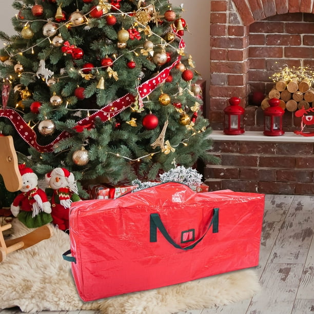 Bolsa para Guardar El Árbol de Navidad | Material Pe Rojo | Gran Capacidad 165X76X38Cm | Bolsa Impermeable y Antipolvo | 1 Unidad