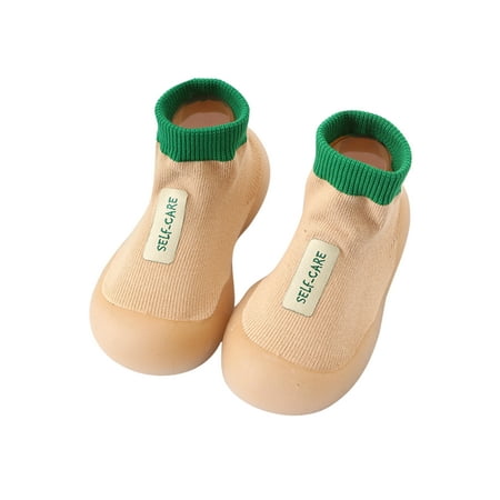 

Kesitin Girls Boys Sock Shoes Soft Sole Socks Non-Slip Floor Slippers Breathable Casual Slipper Bedroom First Walker Home Shoe Beige 4.5C