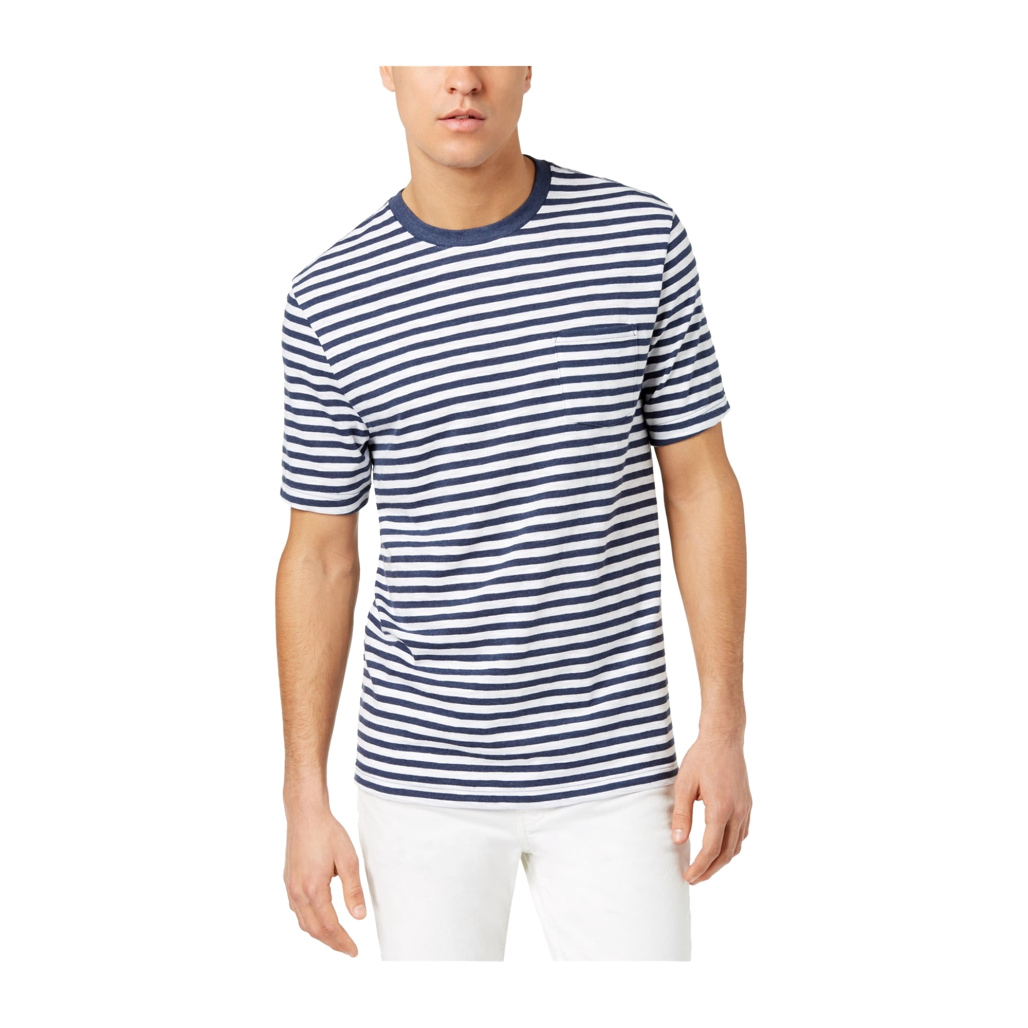 Club Room Mens Striped Basic T Shirt Brightwht 2xl