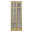 thumbnail image 2 of AWC Model 627 Traditional Divided Frosted Glass Bifold Door fits 32"w x 80"h Unfinished Pine, 2 of 3
