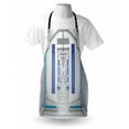 thumbnail image 3 of Outer Space Apron Robotic Space Mission Vehicle Solar System Journey Universe Milky Way Inspired, Unisex Kitchen Bib Apron with Adjustable Neck for Cooking Baking Gardening, Blue White, by Ambesonne, 3 of 3