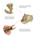 thumbnail image 3 of DiMaddie 12pcs Golden Christmas Tree Reindeer Topper Xmas Glitter Elk Figurine, 3 of 6