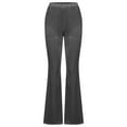 thumbnail image 4 of ZZwxWA Womens High Waisted Velvet Flare Pants Y2K Velour Long Bell Bottom Trousers Bootcut Yoga Pant Micro Pants Women's Work Office Casual Loose Baggy, 4 of 6