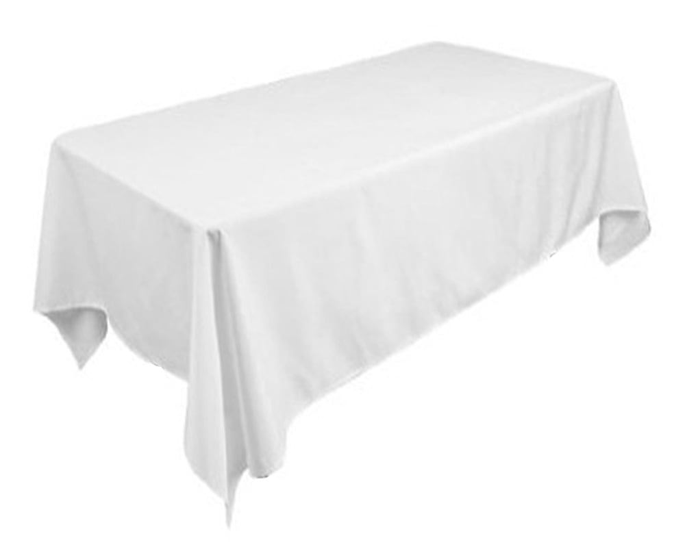 TEKTRUM 72 X 108 INCH 72"X108" RECTANGULAR POLYESTER TABLECLOTH WHITE