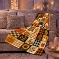 thumbnail image 6 of Pumpkin Sunflower and Plaid Harvest Patchwork, Rustic Farmhouse Style for Fall Lovers, Thanksgiving Gift, Cozy Flannel Blanket for Bedroom and Living Room, Home Decor, 6 of 9