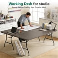 thumbnail image 5 of WASUHE Folding Table 6 Foot, Heavy Duty Portable Tables with Built in Handle & Steel Legs, Perfect for Camping, Party, Indoor & Outdoor, Khaki, 5 of 9