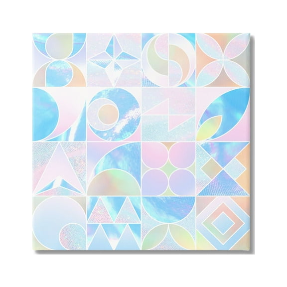Stupell Industries Geometric Pastels Varied Shapes Abstract Painting Gallery Wrapped Canvas Print Wall Art, 17 x 17