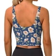 thumbnail image 3 of Naloa Flower Sports Bras for Women, High Support Bra with Removable Pads, Comfortable - Small, 3 of 9