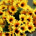 thumbnail image 2 of Happy Date Artificial Sunflower 3/6 Bouquet Artificial Flowers Fake Sunflowers Floral Decor Bouquet Home Hotel Office Wedding Party Garden Craft Art Decor 13 inch No Vase, 2 of 9