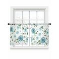 thumbnail image 2 of Farmhouse Flower Sheer Curtains 45 Inches Long 2 Panels Country Light Blue Floral Leaf Texture Light Filtering Semi Sheer Window Curtains Drapes for Bedroom Living Room 52"x45", 2 of 7