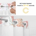 thumbnail image 5 of Red Orange Coastal No Hook Shower Curtain Waterproof,Bathroom Curtains with Snap in Liners and See Through Top Window,Sea Turtle Nautical Coral Summer Beach Hotel Bathtub Curtains Shower 72"Wx96"L, 5 of 8
