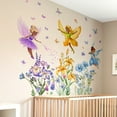 thumbnail image 2 of Large Flower Fairy Wall Stickers Room Decor for Bedroom Girls Vinyl Butterfly Wall Decal Removable Floral Wall Murals Peel and Stick Kids Wall Art Wallpaper Living Room Nursery Playroom, 2 of 5