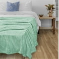 thumbnail image 6 of PAVILIA Soft Fleece Light Green Throw Blanket for Couch, Lightweight Plush Warm Blankets for Bed, Fuzzy Cozy Flannel Blanket Throw for Sofa, Travel, Jacquard Pattern, Mint Green, 50x60 inch, 6 of 8