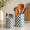 Navy Blue, variant on Pistachio Green Checkered Capiz Shell Utensil Holder Set of 2