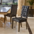 thumbnail image 2 of GDF Studio Ayla Velvet Tufted Dining Chairs, Set of 2, Charcoal and Oak, 2 of 11