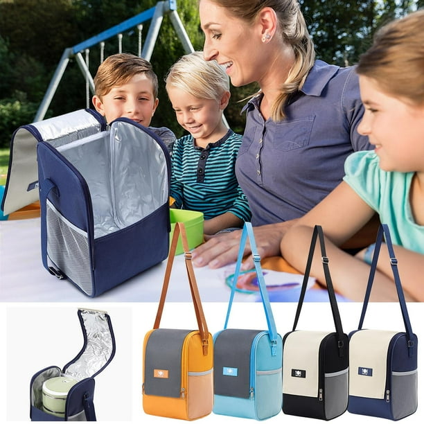 Gran bolsa térmica para el trabajo con forro de papel de aluminio - Caja Bento, Bolsa de picnic y nevera de oficina para mujeres y hombres