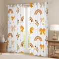 thumbnail image 2 of Manfei Orange Coquette Bowknot Curtains and Drapes Pack of 2 (52x63 Each),Bohemian Rainbow Black Out Curtains, 2 of 6
