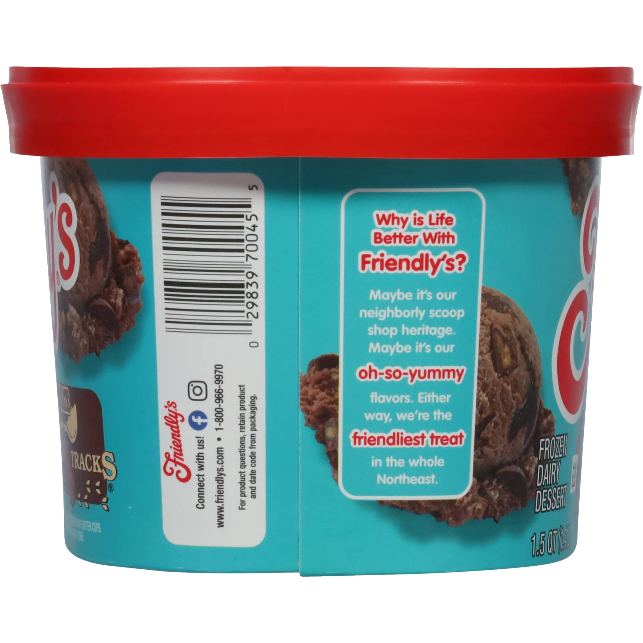 Friendly's Chocolate Moose Tracks Frozen Dairy Dessert - 48 Fl Oz