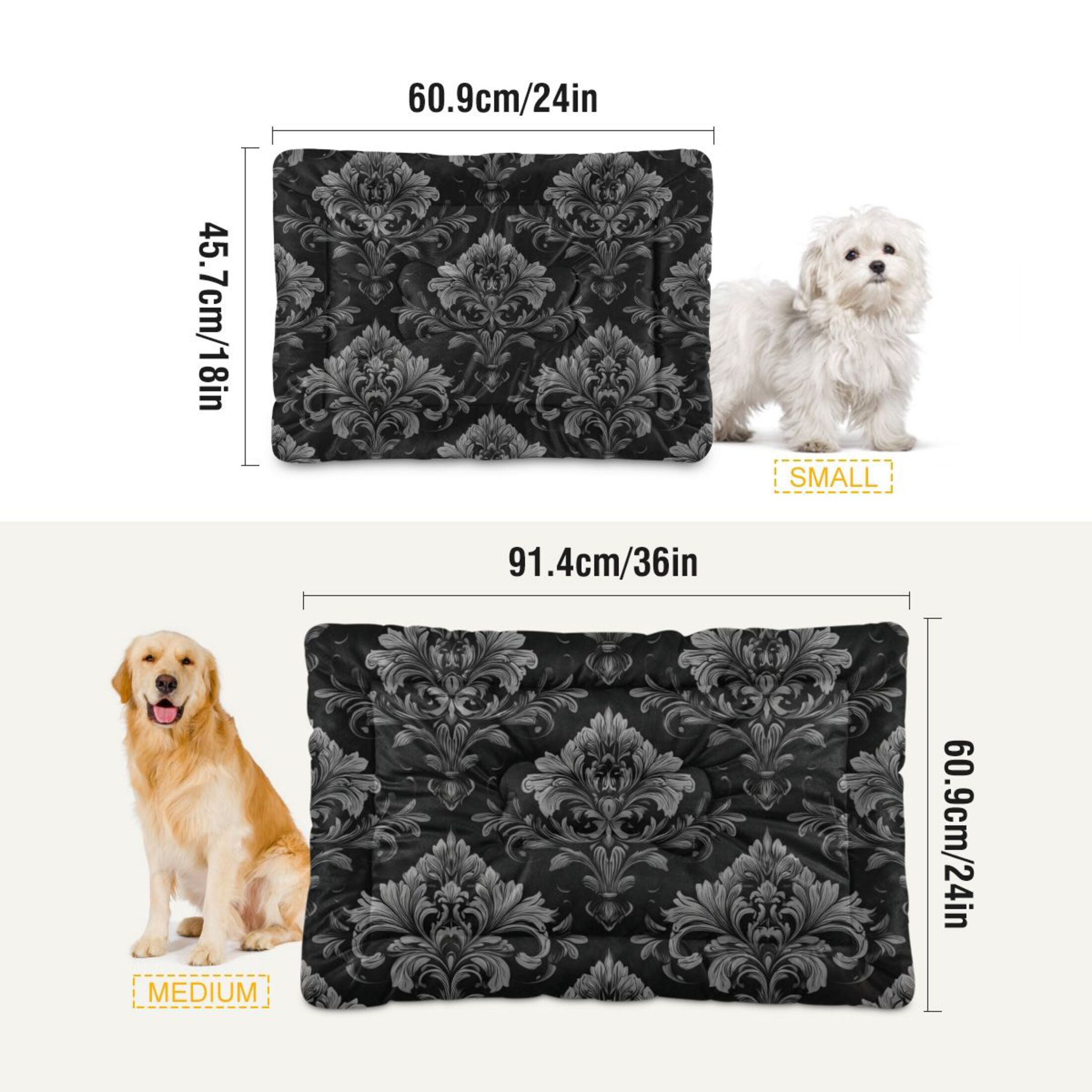 Cozy Mat Pet Bed Indoor Outdoor Warm Soft For Cat Dog Puppy(S/M) Damask Pattern
