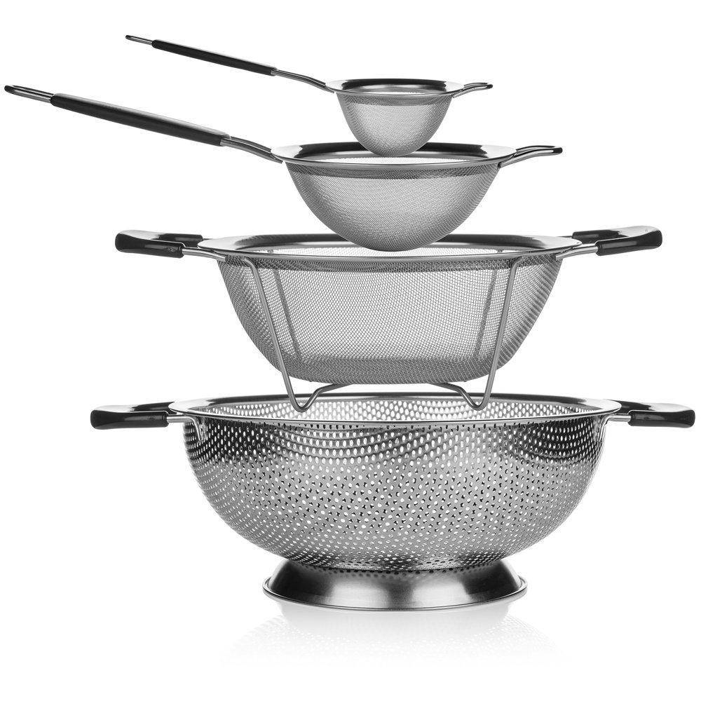 Elite Kitchen Strainer and Colander Set 4 Piece Stainless Steel