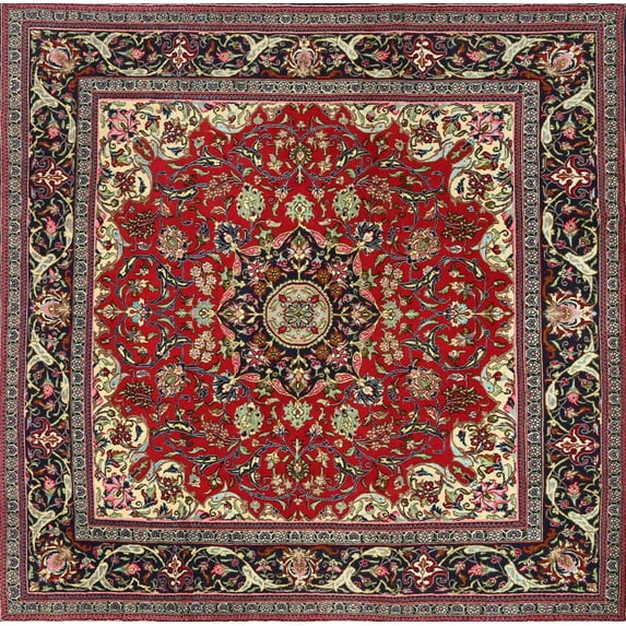 Ahgly Company Indoor Rectangle Traditional Saffron Red Medallion Area Rugs, Swatch Sample