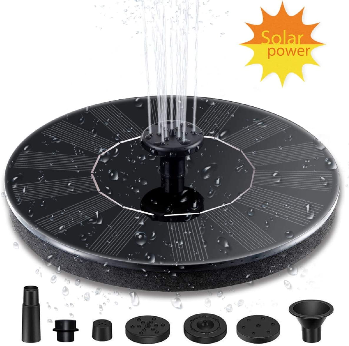 Details about   Solar Pump Pond Submersible Water Fountain Kit 180L/H 1.5W with Filtering Sponge 