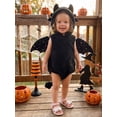 thumbnail image 3 of RUINIXCW Baby Black Cat Halloween Boys Girls Warm Hooded Romper for Toddler, 3 of 8