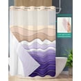 thumbnail image 2 of No Hook Shower Curtain with Snap-in Liner, Purple Ombre Stripe Waterproof Fabric Bathroom Curtains, Abstract Summer Beach Coastal Bath Curtains & Mesh Top Window Stall 48"x72", 2 of 6