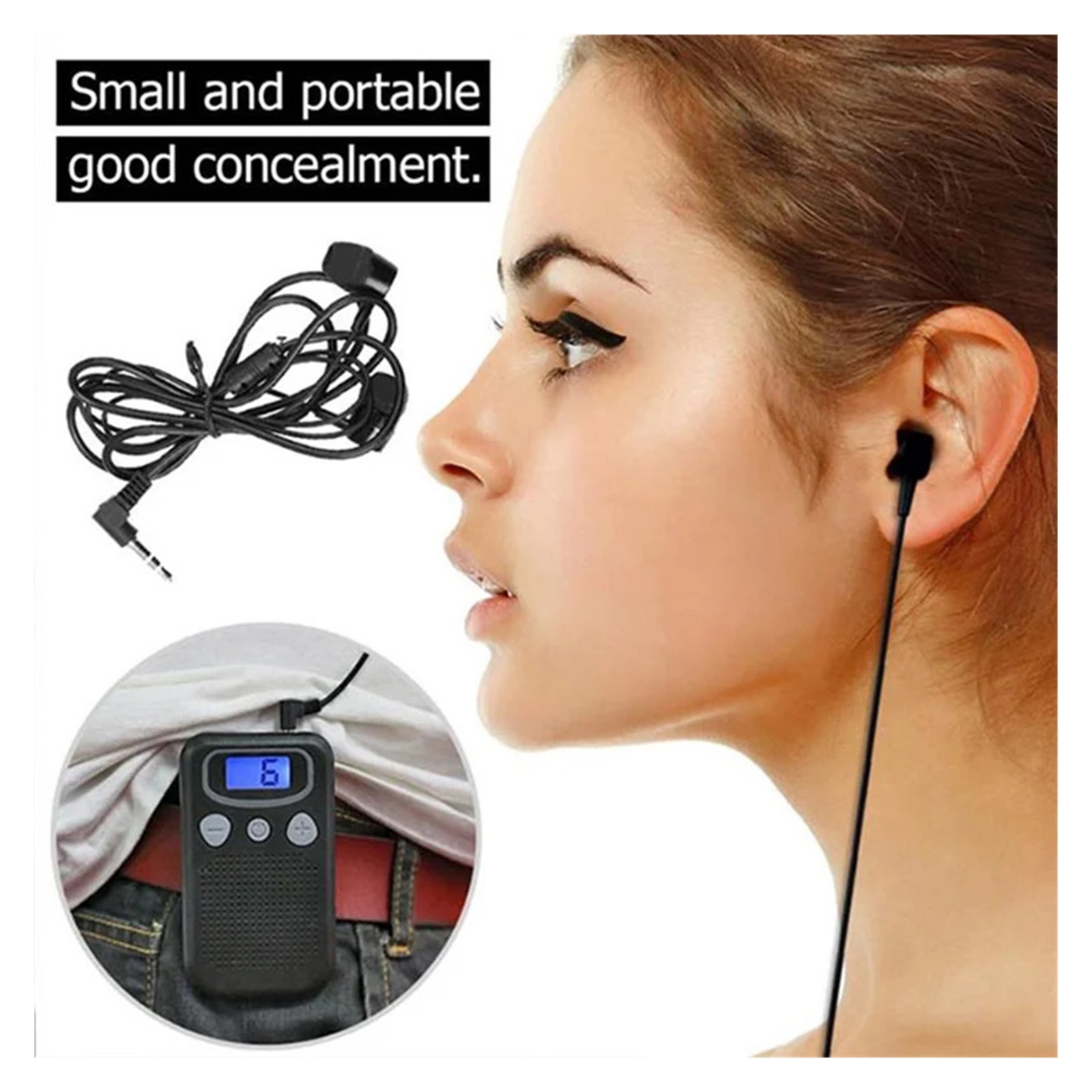 Sound Amplifier Pocket Voice Enhancer Device Large LCD Screen Enhance The Human Voice Clear Human
