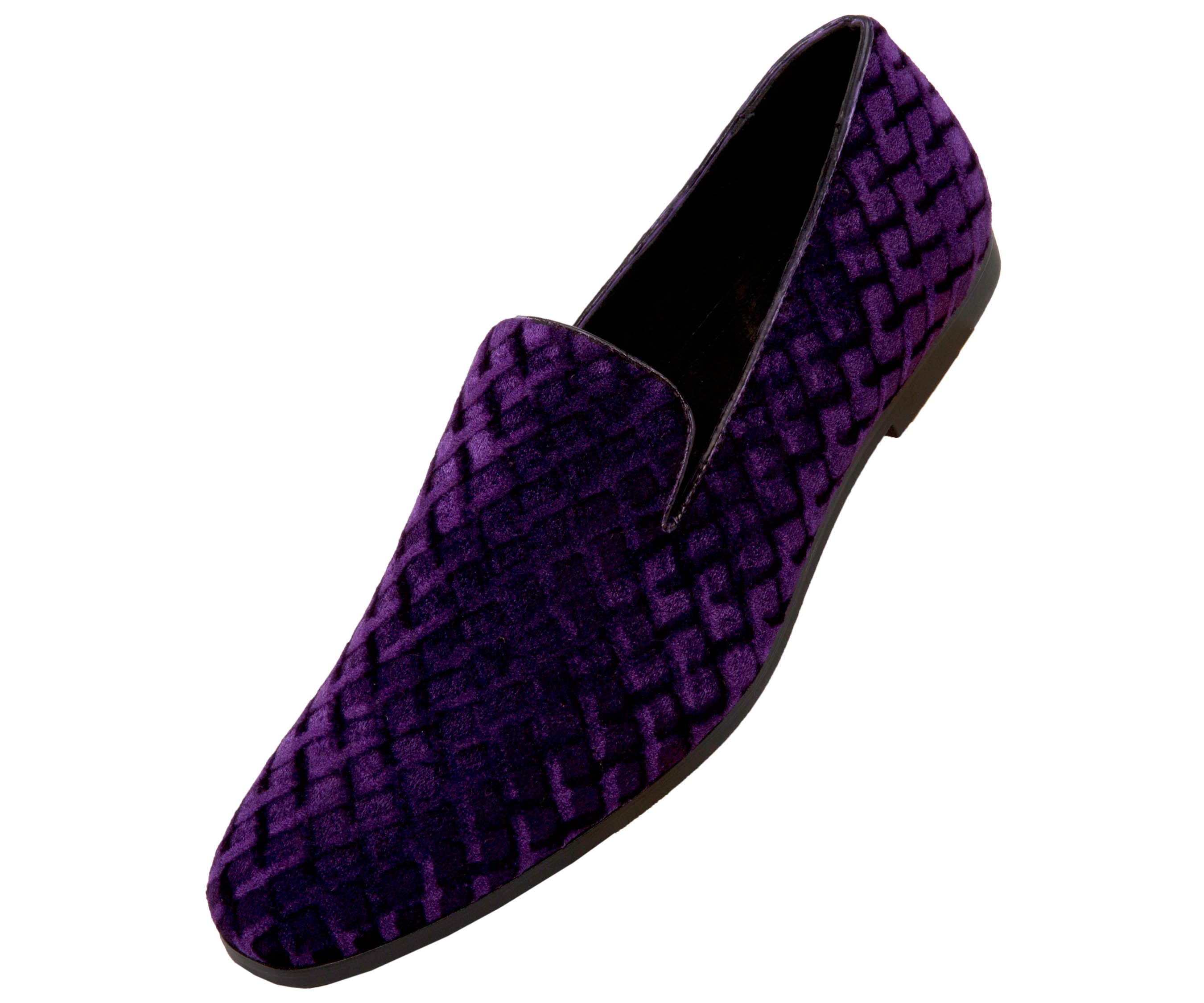 Men's Purple Velvet Slip On Loafer Dress Shoes Tuxedo Party TUXXMAN 