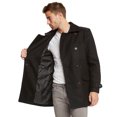 thumbnail image 5 of 9 Crowns Men's Euro Slim Fit Wool Peacoat Winter Jacket (Jones Black, Medium), 5 of 5