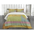thumbnail image 3 of Ambesonne Periodic Table Quilted Bedspread Set 3 Pcs, Colorful Squared, Queen Size, Multicolor, 3 of 5