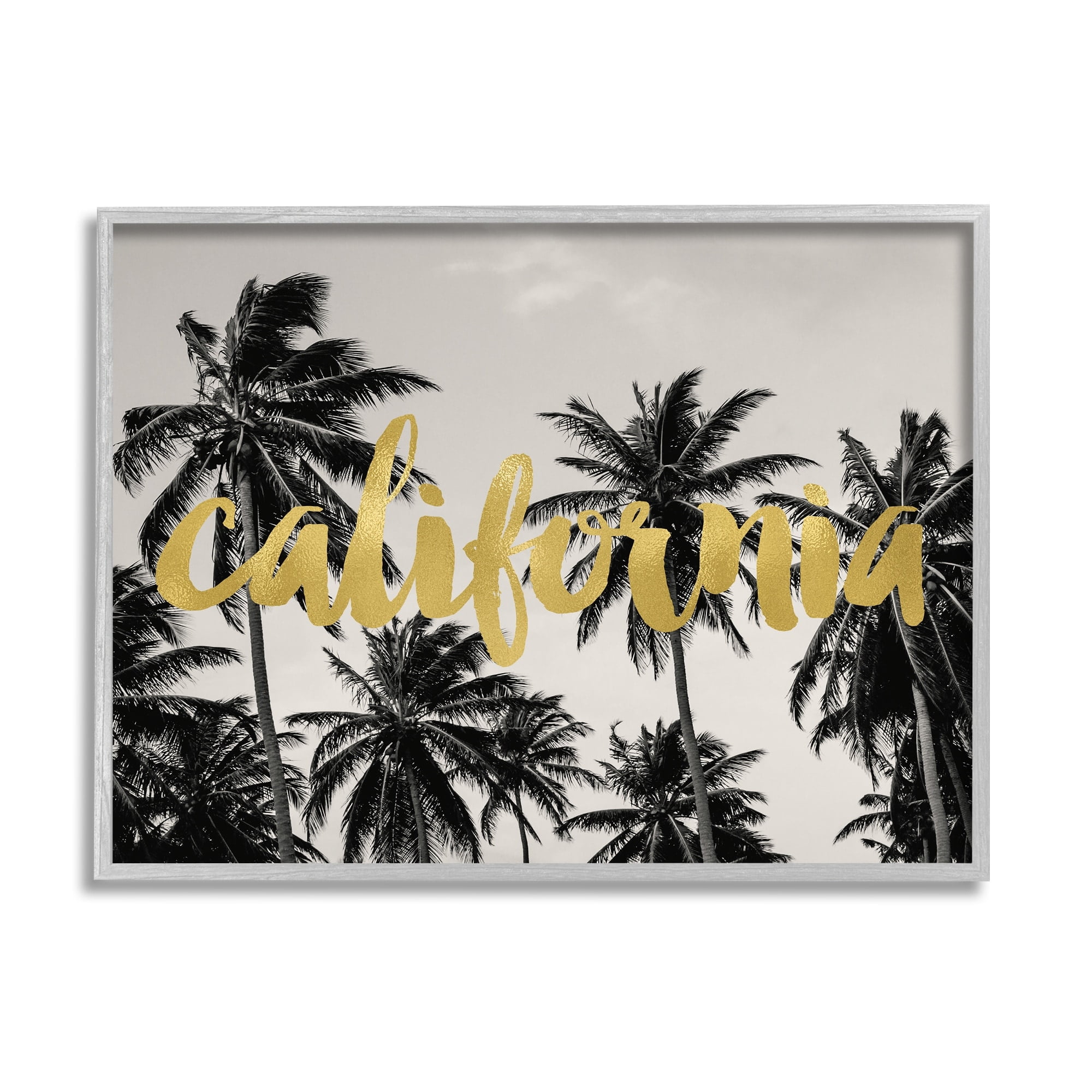 Stupell Industries Glam Typography Tropical Tree Foliage Framed Wall Art, 14 x 11, Design by Amy Brinkman