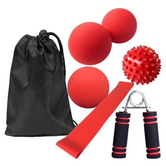 CSChome Home Exercise Ball 1 Set Yoga Fascia Balls Silicone Elastic Resistance Belt Portable Hand Muscle Developer