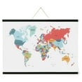 thumbnail image 2 of M&T Displays Wood Magnetic Poster Holder 18 inch Black Hanger Frame for Hanging Picture Wall Artwork Canvas Painting Photo World Map Beech Wood, 2 of 8